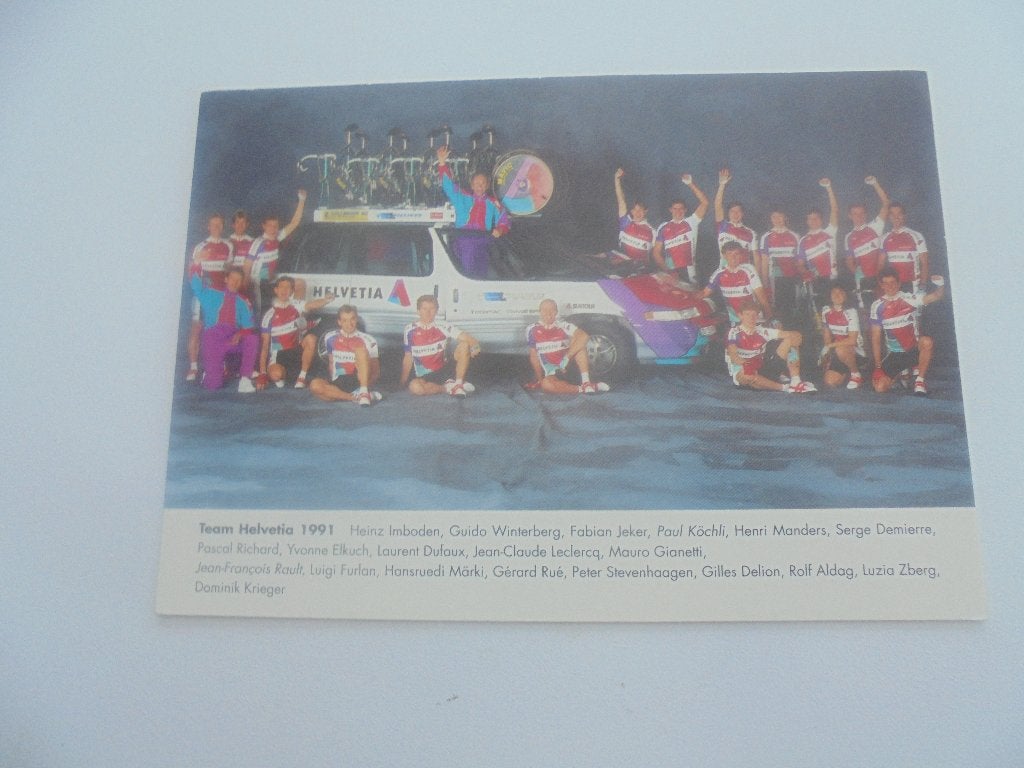 wielerploeg - team helvetia 1991, Collections, Photos & Gravures, Envoi, 1980 à nos jours, Comme neuf, Photo