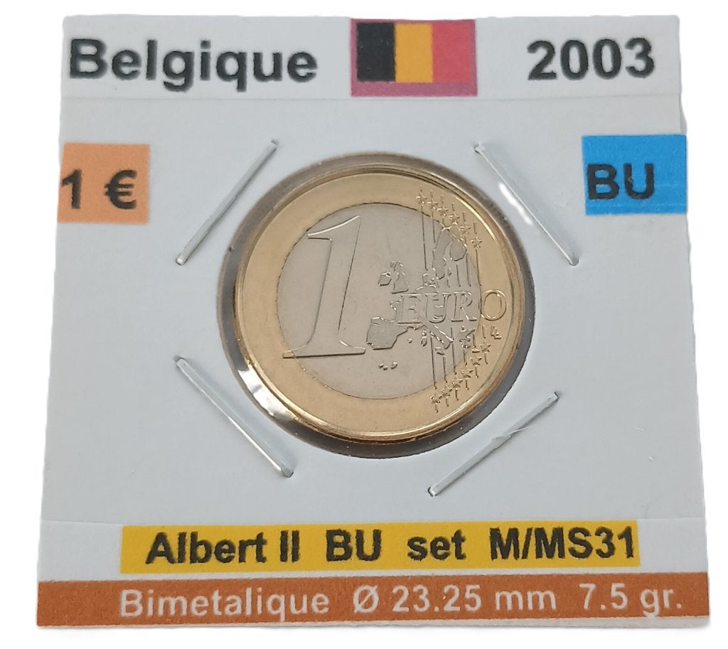 Belgique 1 €uros Albert II année 2003 neuve en FDC/BU ., Verzenden, België, 1 euro, Losse munt
