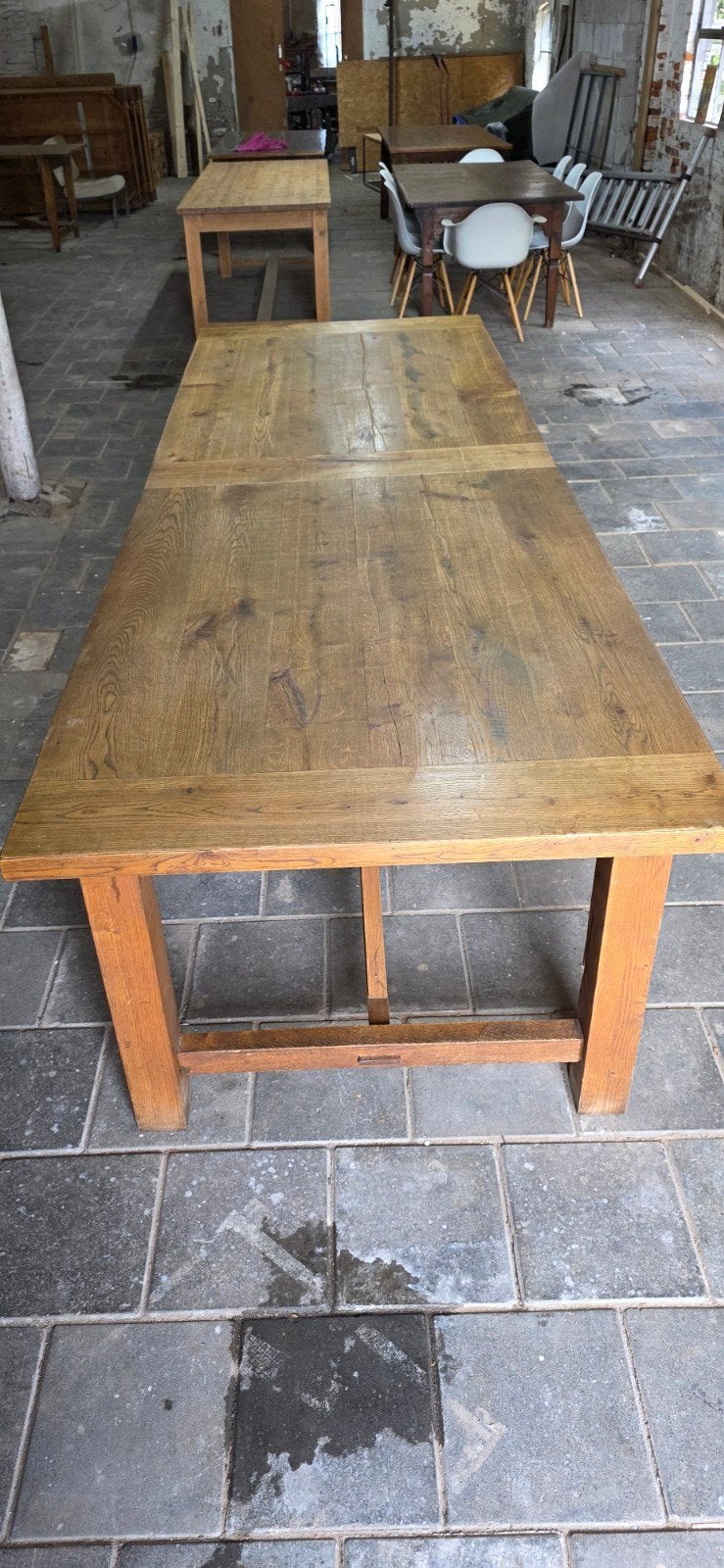 landelijke 3 meter lange tafel, Huis en Inrichting, Tafels | Eettafels, Ophalen of Verzenden, Gebruikt