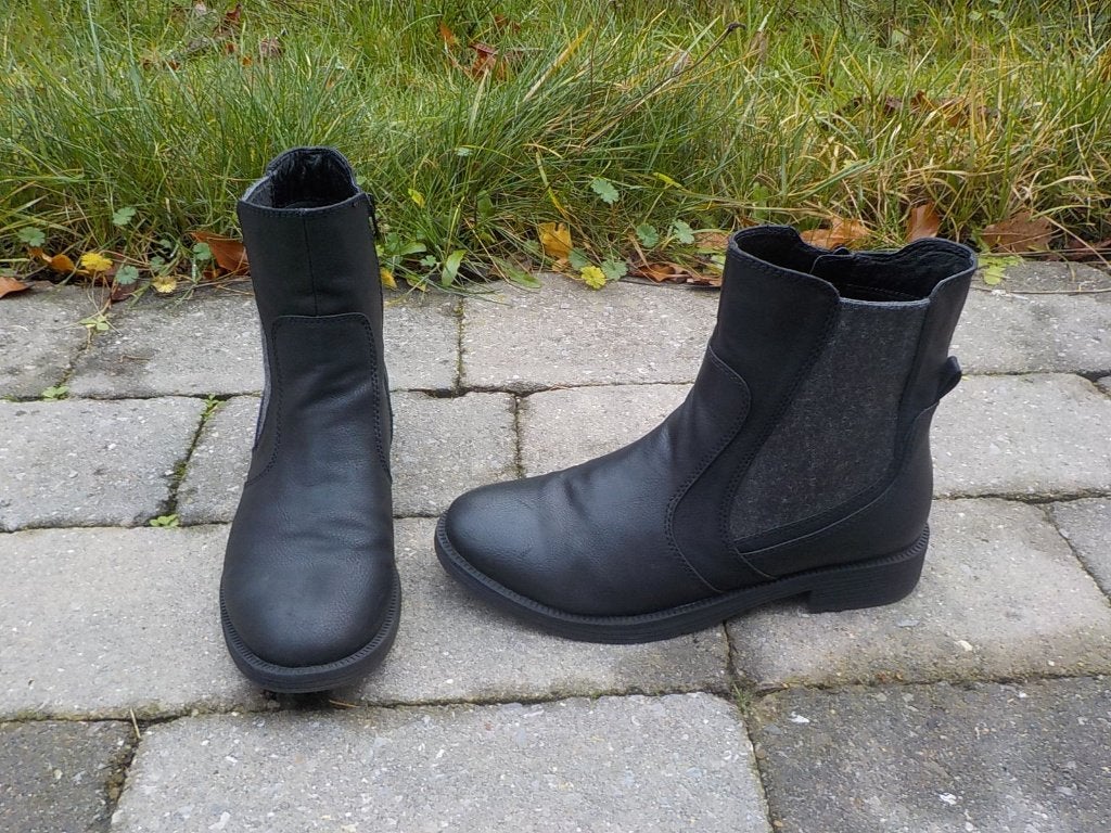 belle chaussure zippée mi-haute en cuir noir taille 41, Jana, Enlèvement ou Envoi, Comme neuf, Chaussures basses