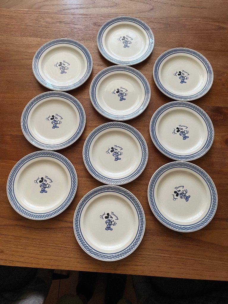 10x Royal Boch Donaldson 'Goodmorning Blue' Borden, Ophalen, Vintage, Zo goed als nieuw, Royal Boch