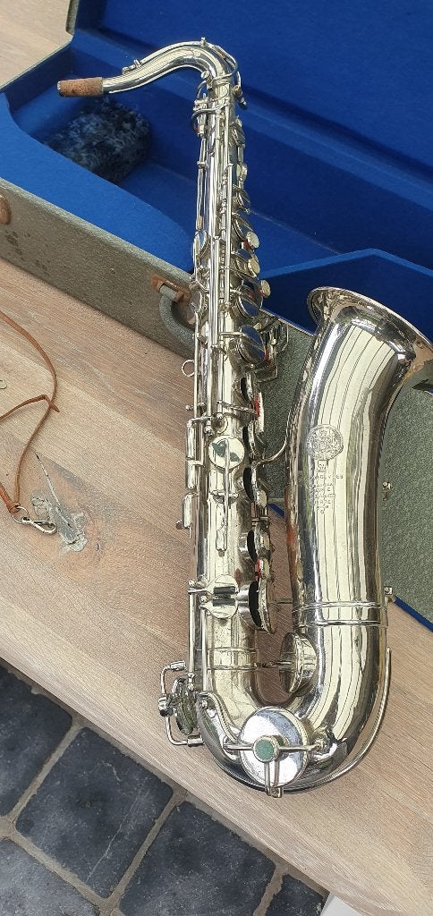 Saxophone alto belge vintage 'Melchior De Vries' 1920/1930, Musique & Instruments, Enlèvement, Utilisé, Saxhorn ou Cor en mi bémol