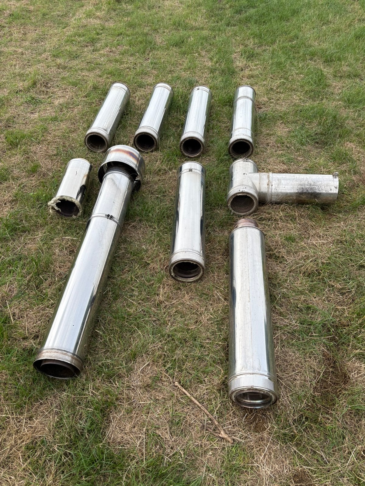 8 m geïsoleerde kachelbuis in inox, 200mm diameter, Doe-het-zelf en Bouw, Buizen en Afvoer, Ophalen, Inox, Gebruikt, 6 meter of meer