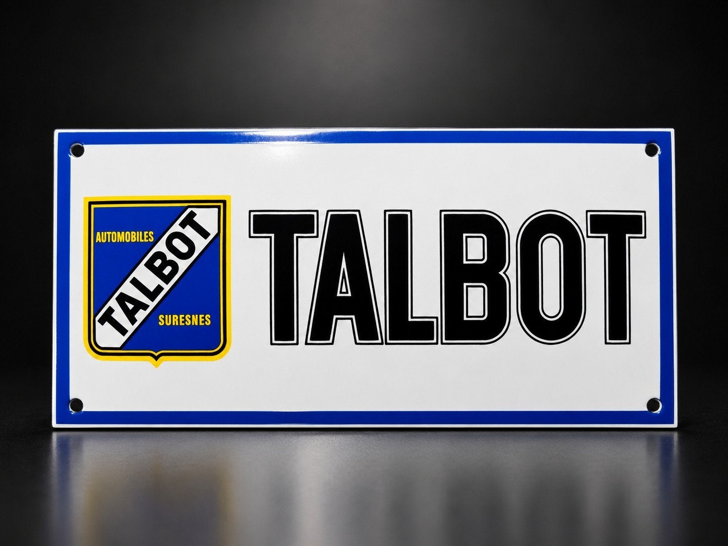 Plaque émaillée Talbot, Collections, Enlèvement ou Envoi, Comme neuf, Panneau publicitaire
