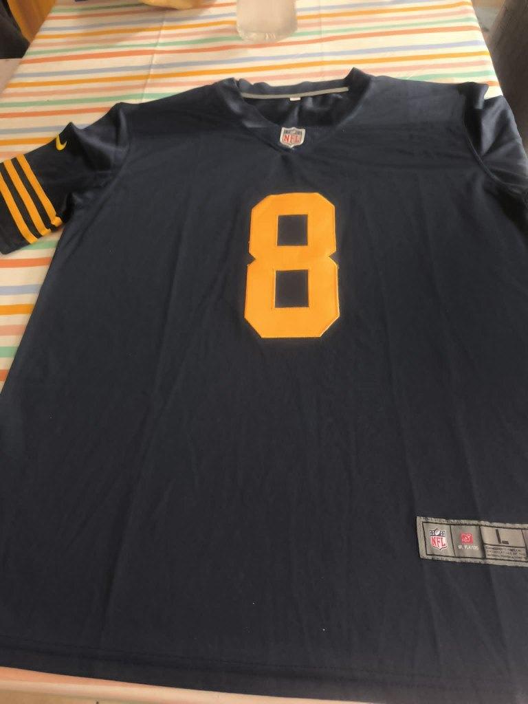 Maillot NFL jacobs n' 8 Nike bleu et orange L, Taille L, Enlèvement ou Envoi, Comme neuf, Maillot