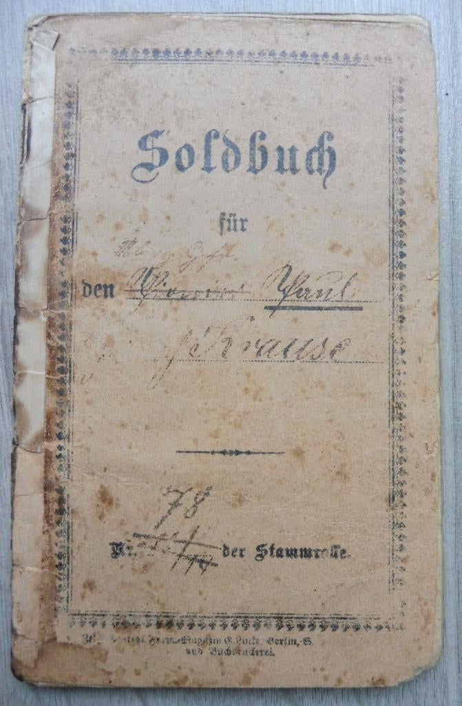 WO1 Duits Soldbuch Garde Pionier (granaatsplinter hoofd), Verzenden, Landmacht, Overige typen