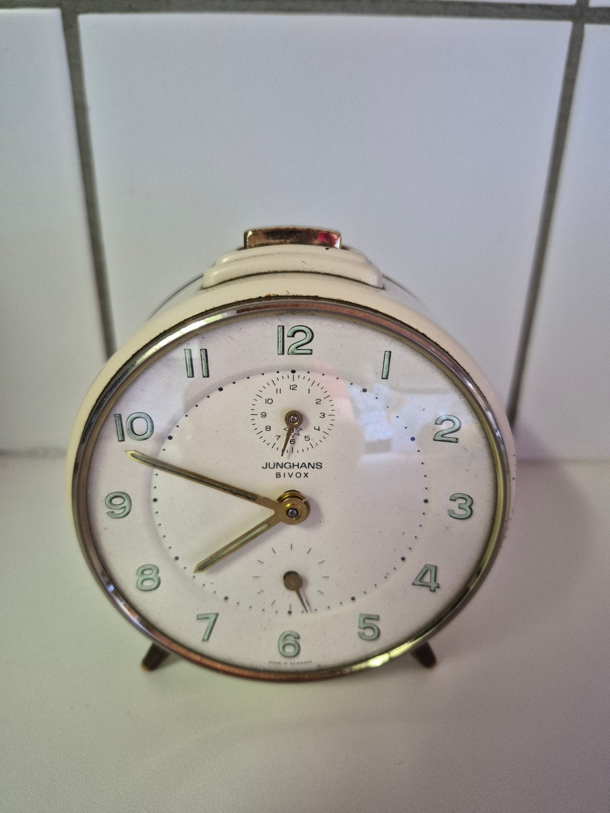 Mechanische wekker Junghans Bivox jaren 60/70, Ophalen