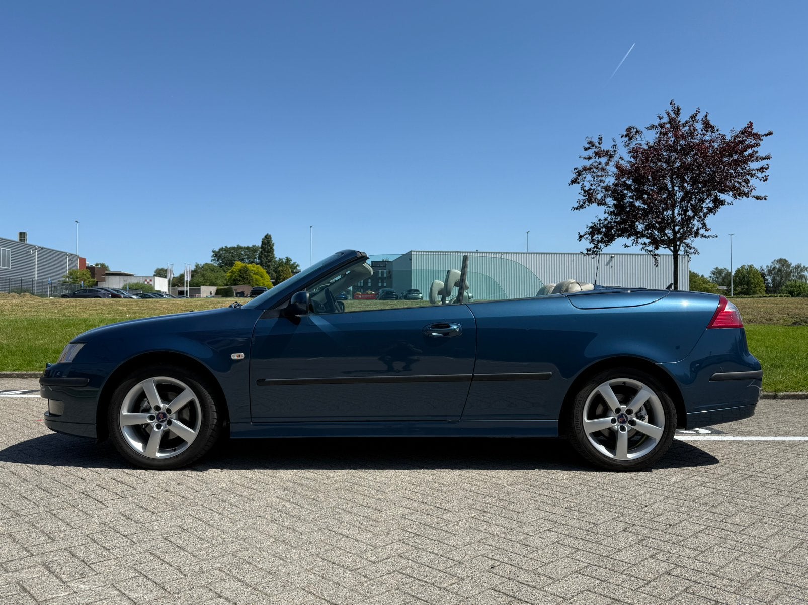 Saab 9-3 cabrio 1.8 Turbo Vector Automaat, 4 cilinders, Cabriolet, Blauw, Leder
