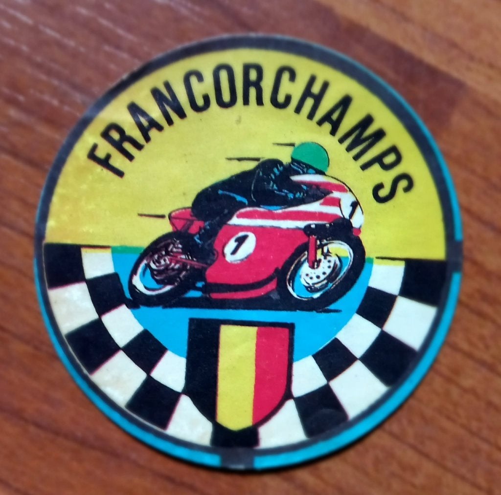 Vintage Retro (Helm)sticker - Spa Francorchamps (1960-1970), Verzamelen, Verzenden, Zo goed als nieuw, Motoren