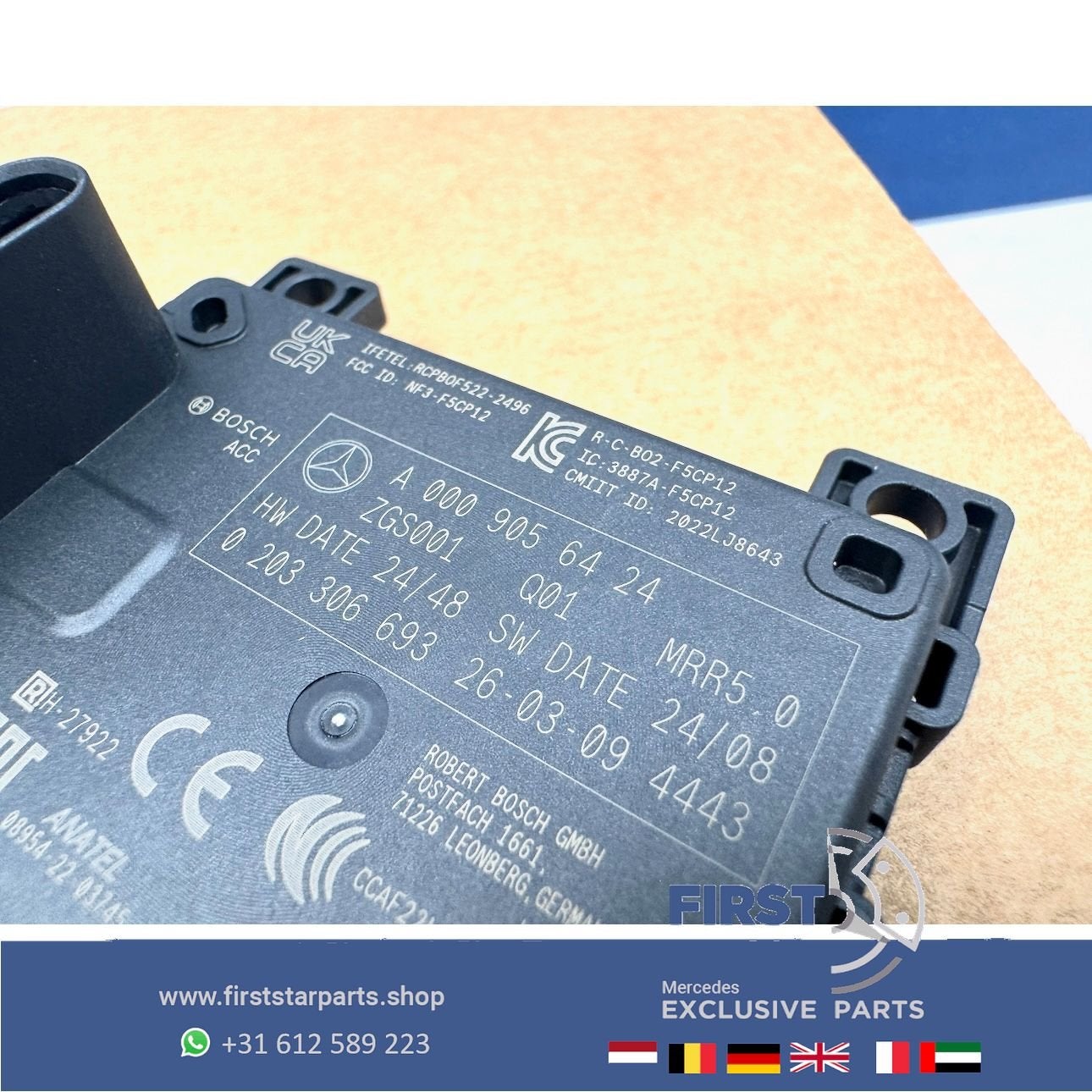 A0009056424 RADARSENSOR Mercedes W206 W290 W214 W254 W167 W2, Utilisé, -, -, Enlèvement ou Envoi