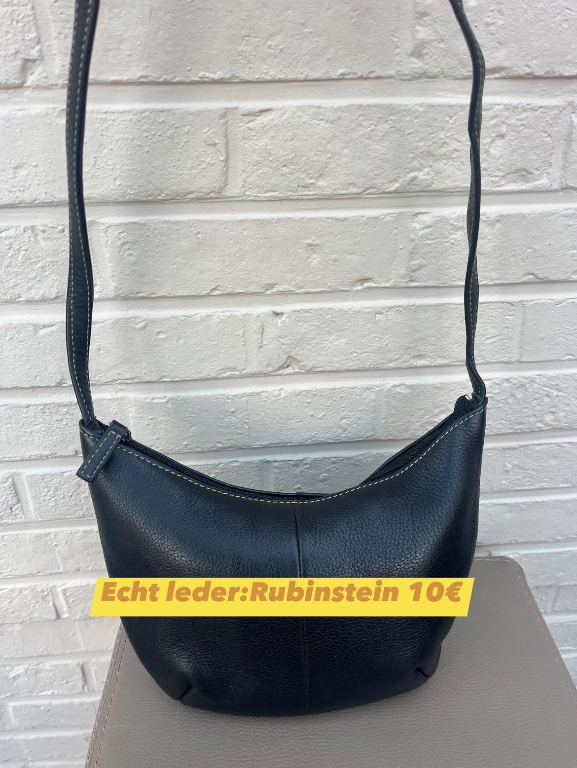 Sac à main Rubinstein en cuir noir, Enlèvement ou Envoi, Utilisé, Noir, Sac à main