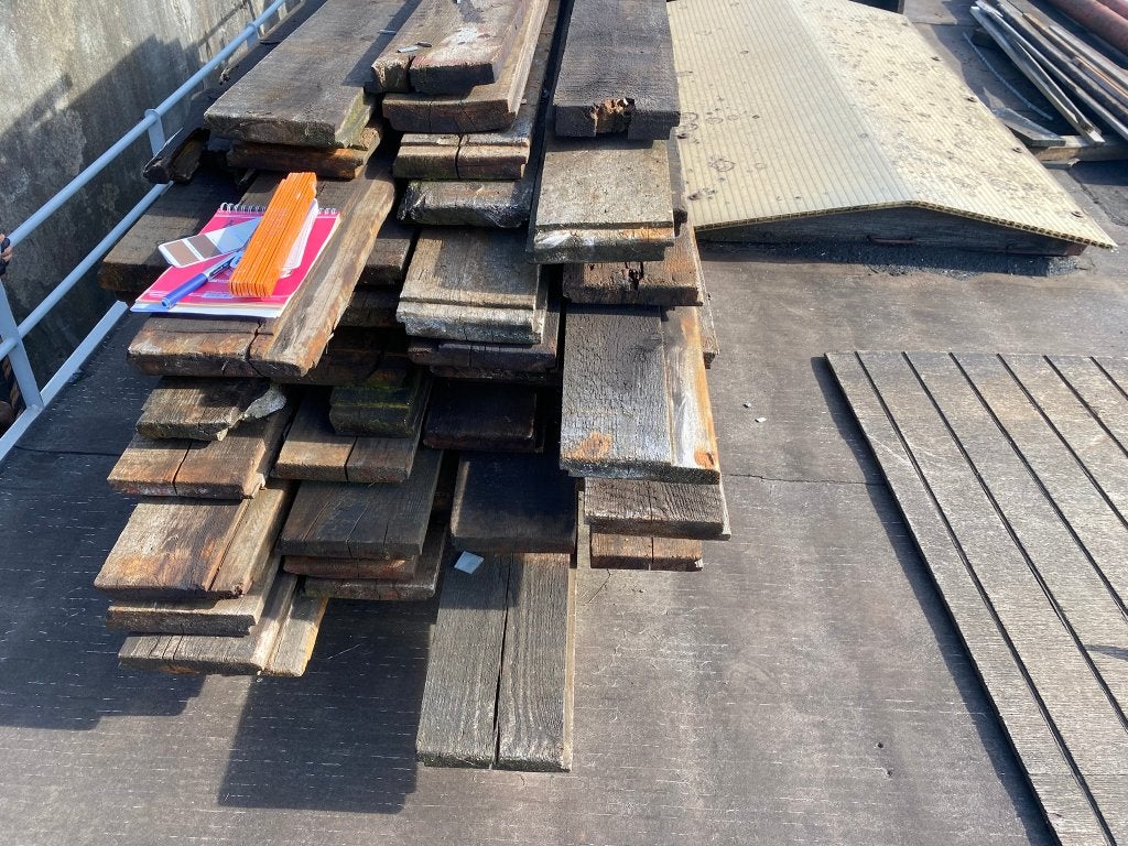 Steigerhout, Ophalen, Gebruikt, 25 tot 50 mm, Plank
