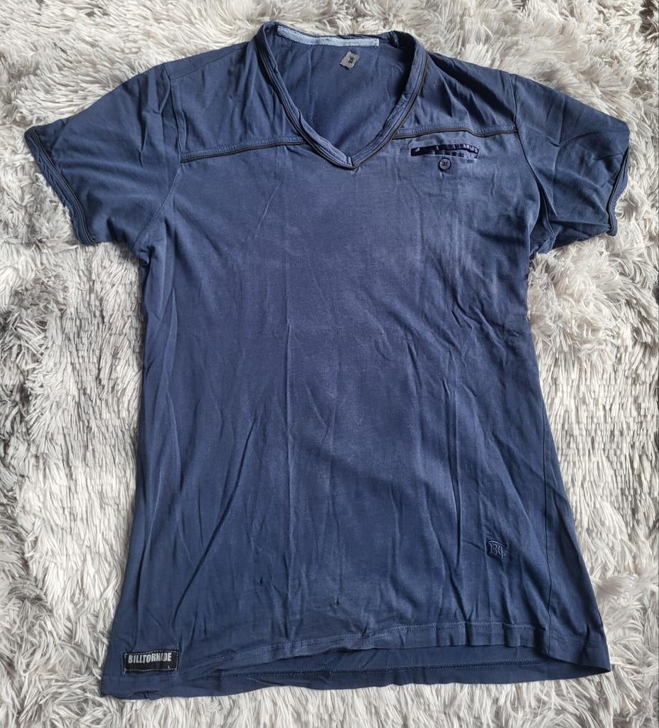 T-shirt Bill Tornade Bleu Marine – Col V –Poche Poitrine - L, Bill Tornade, Enlèvement ou Envoi, Taille 52/54 (L), Porté