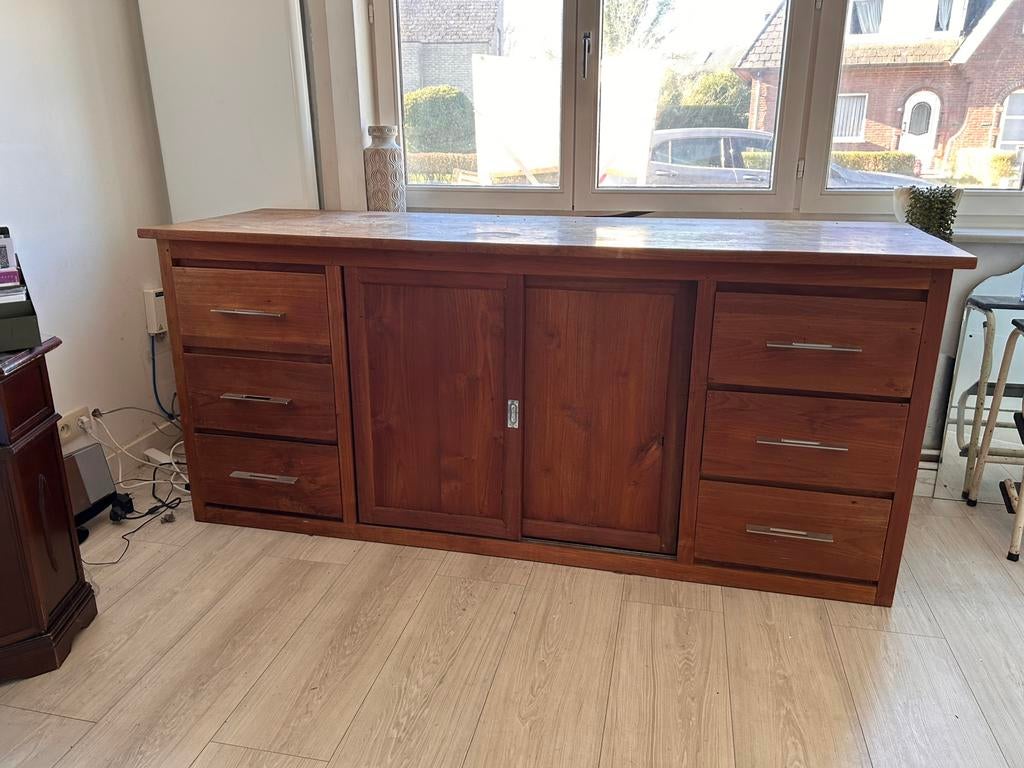 Dressoir teak, Teck, Avec tiroir(s), 150 à 200 cm, Enlèvement