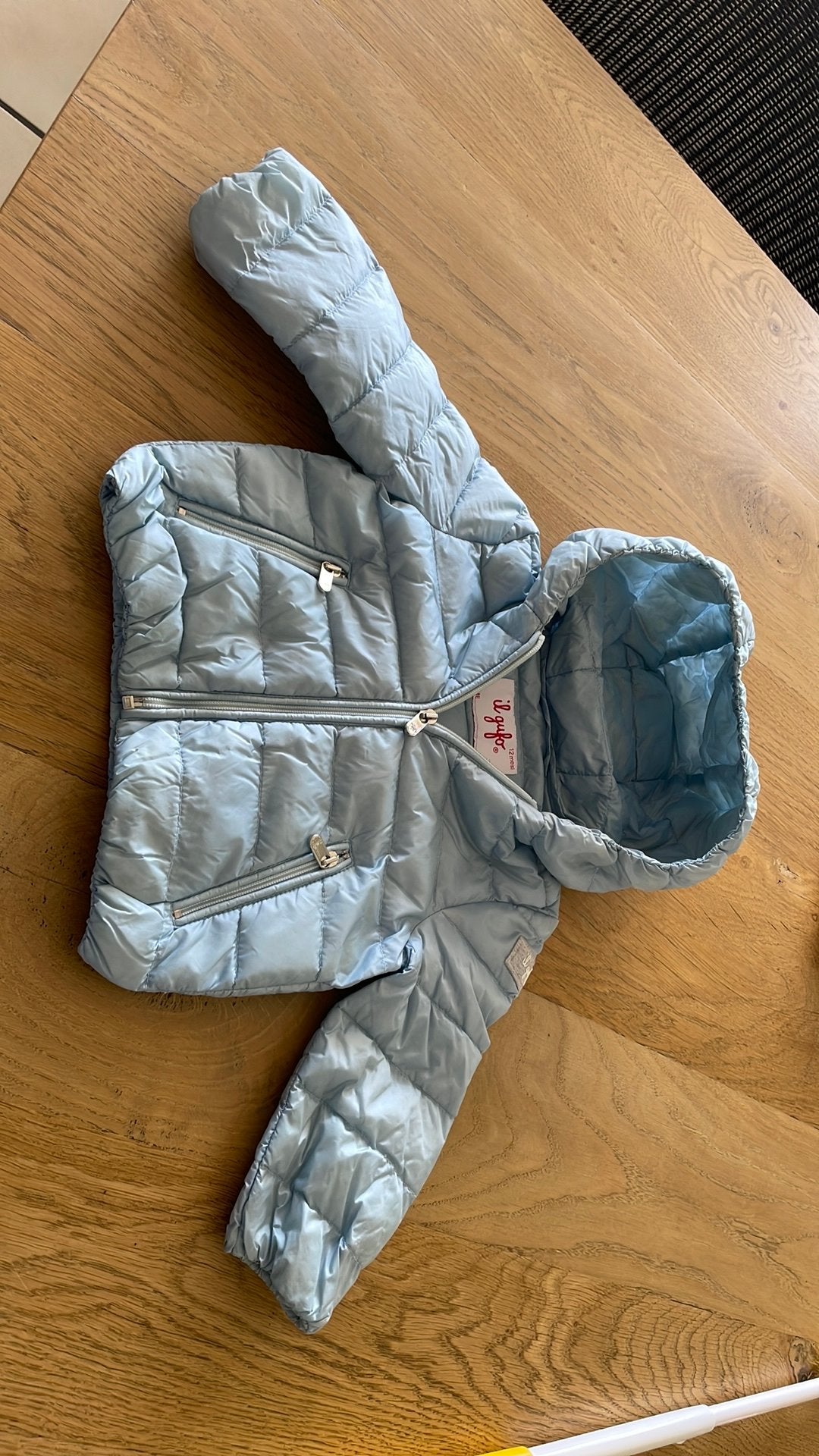 Veste bleu clair Il Gufo taille 12 mois, Enfants & Bébés, Vêtements de bébé | Taille 80, Enlèvement ou Envoi, Comme neuf, Manteau
