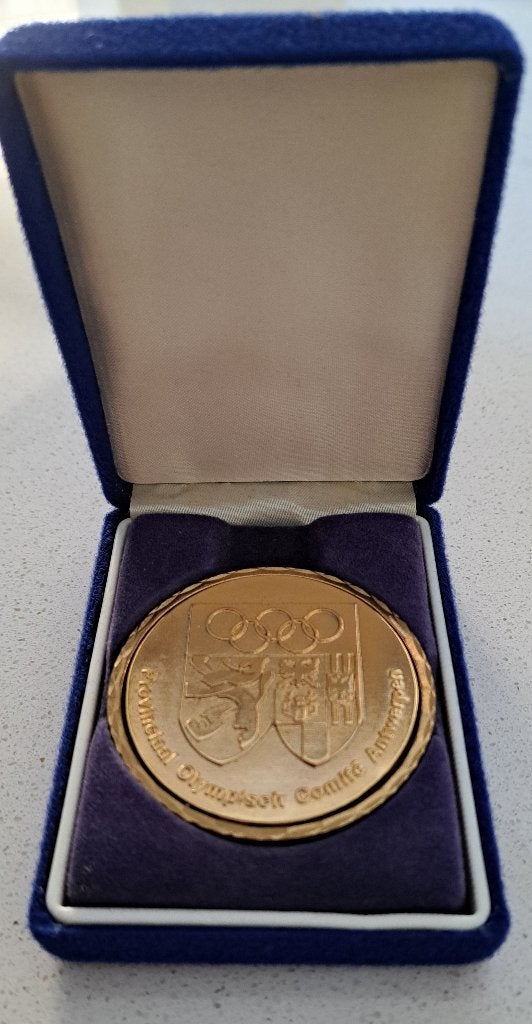 Gedenkmedaille Provinciaal Olypisch Comité Antwerpen, Postzegels en Munten, Penningen en Medailles, Ophalen of Verzenden, Overige materialen