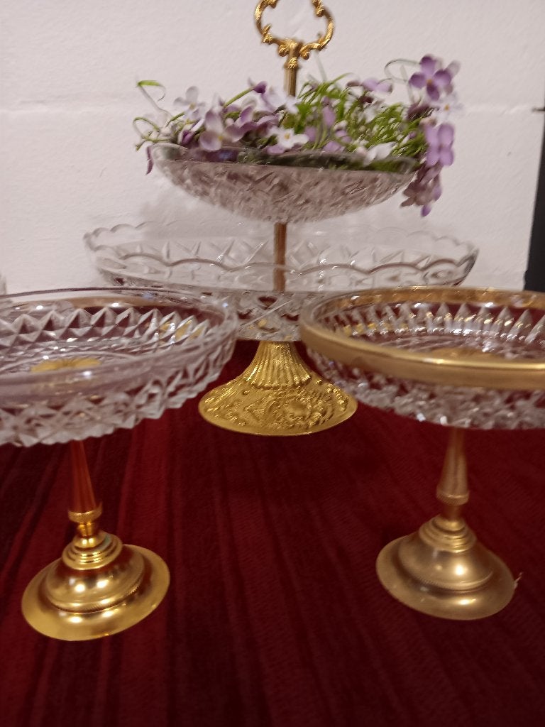 Lot de  pièce en cristal garanti doré à l'or fin, Antiquités & Art, Enlèvement