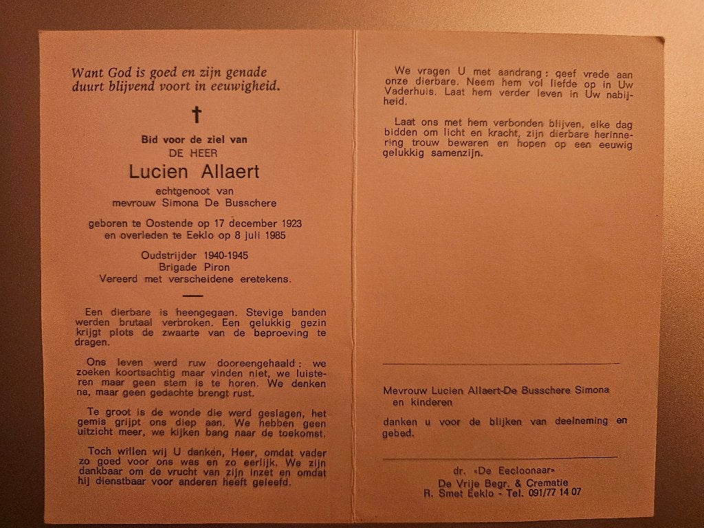 Brigade Piron Allaert Lucien, Ophalen of Verzenden