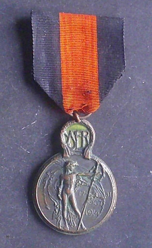 Médaille belge de l'Yser 1914, Collections, Envoi, Armée de terre, Ruban, Médaille ou Ailes