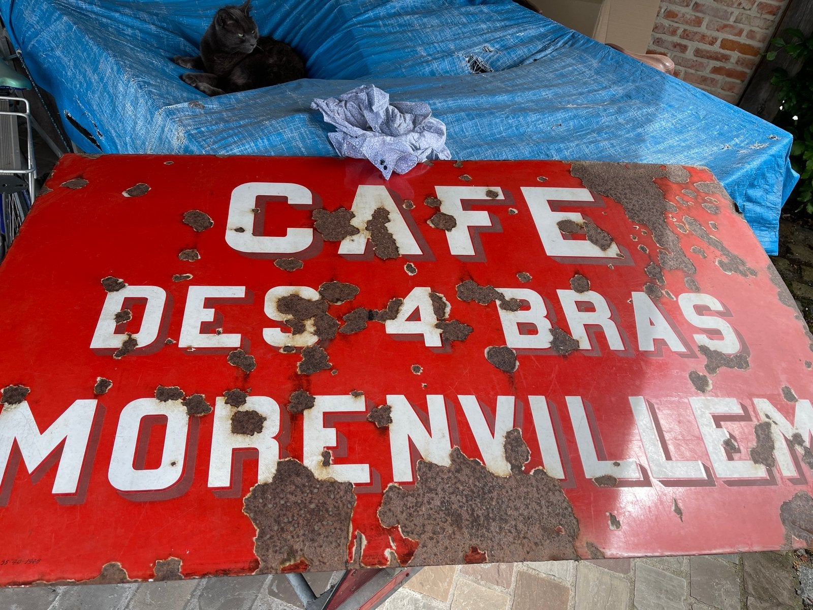 Emaille bord., Verzamelen, Ophalen, Gebruikt, Reclamebord