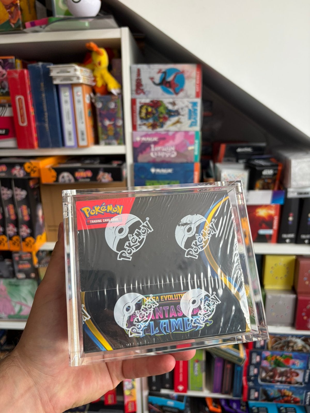 Pokémon TCG Mega Evolution Phantasmal Flames Booster Box, Ophalen of Verzenden, Zo goed als nieuw, Booster