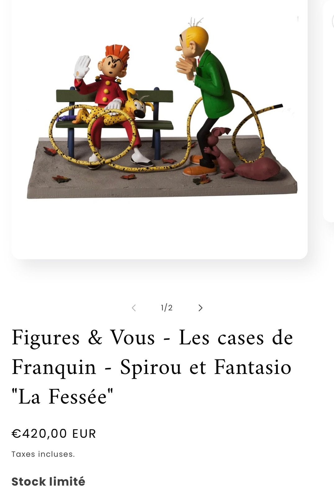 Figurine - Les cases de Franquin, Enlèvement, Gaston ou Spirou, Comme neuf, Statue ou Figurine