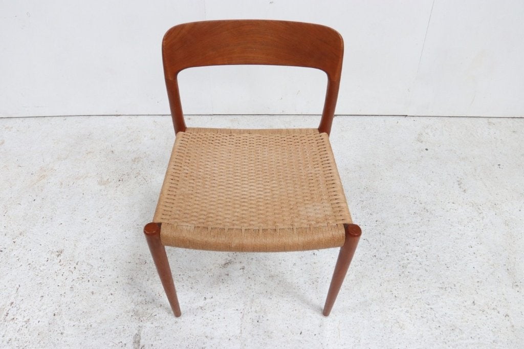 Niels O. Møller stoel model 75, teak en papercord, Deens, Maison & Meubles, Brun, Enlèvement, Utilisé, Mid-century, Scandinavisch