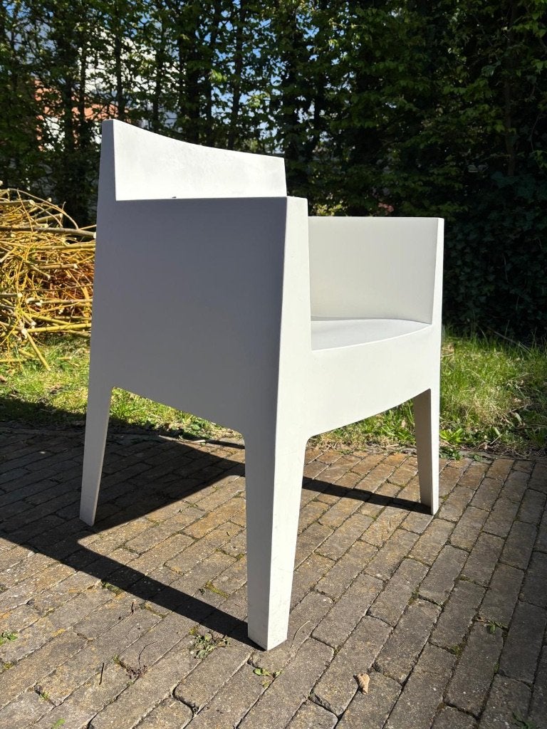 6 witte stoelen Toy Driade Philippe Starck, Ophalen, Zo goed als nieuw, Stapelbaar