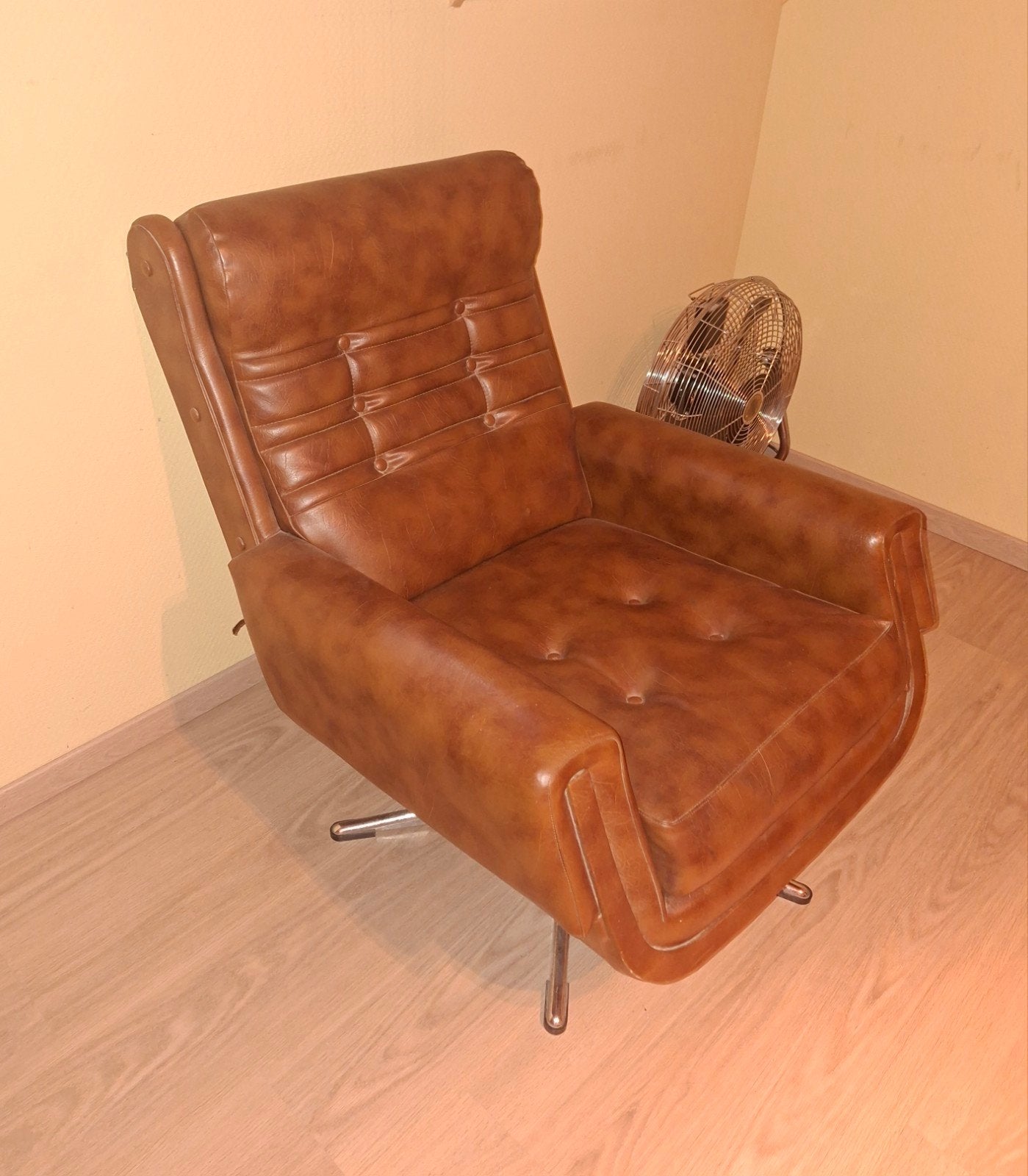 Vintage draaizetel jaren 70, Ophalen, Gebruikt, Vintage