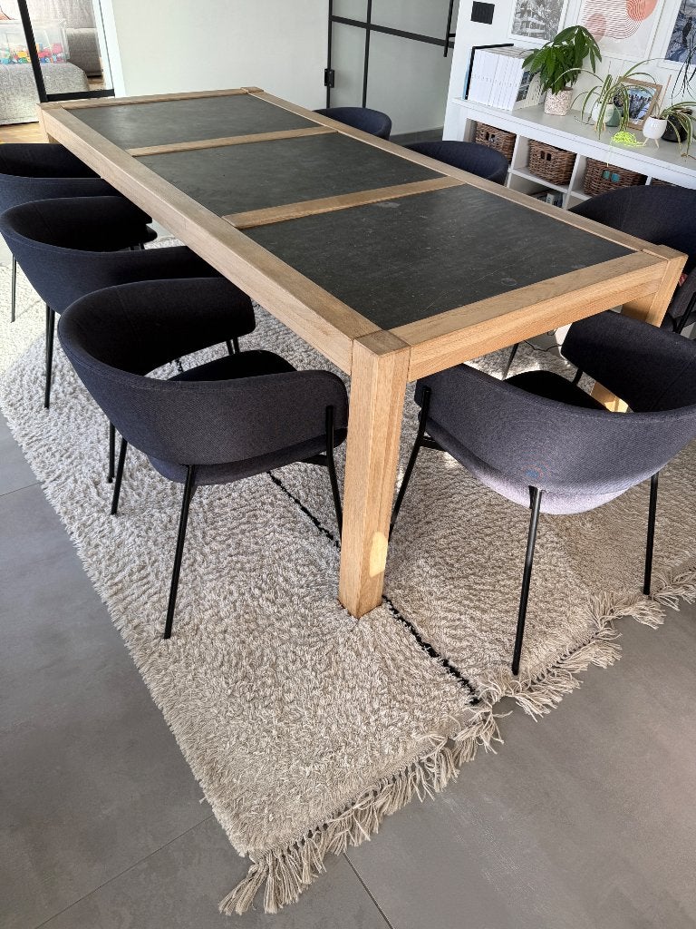 table chêne et pierre bleue de la marque Flamant, Maison & Meubles, Enlèvement, Utilisé, 50 à 100 cm, Chêne