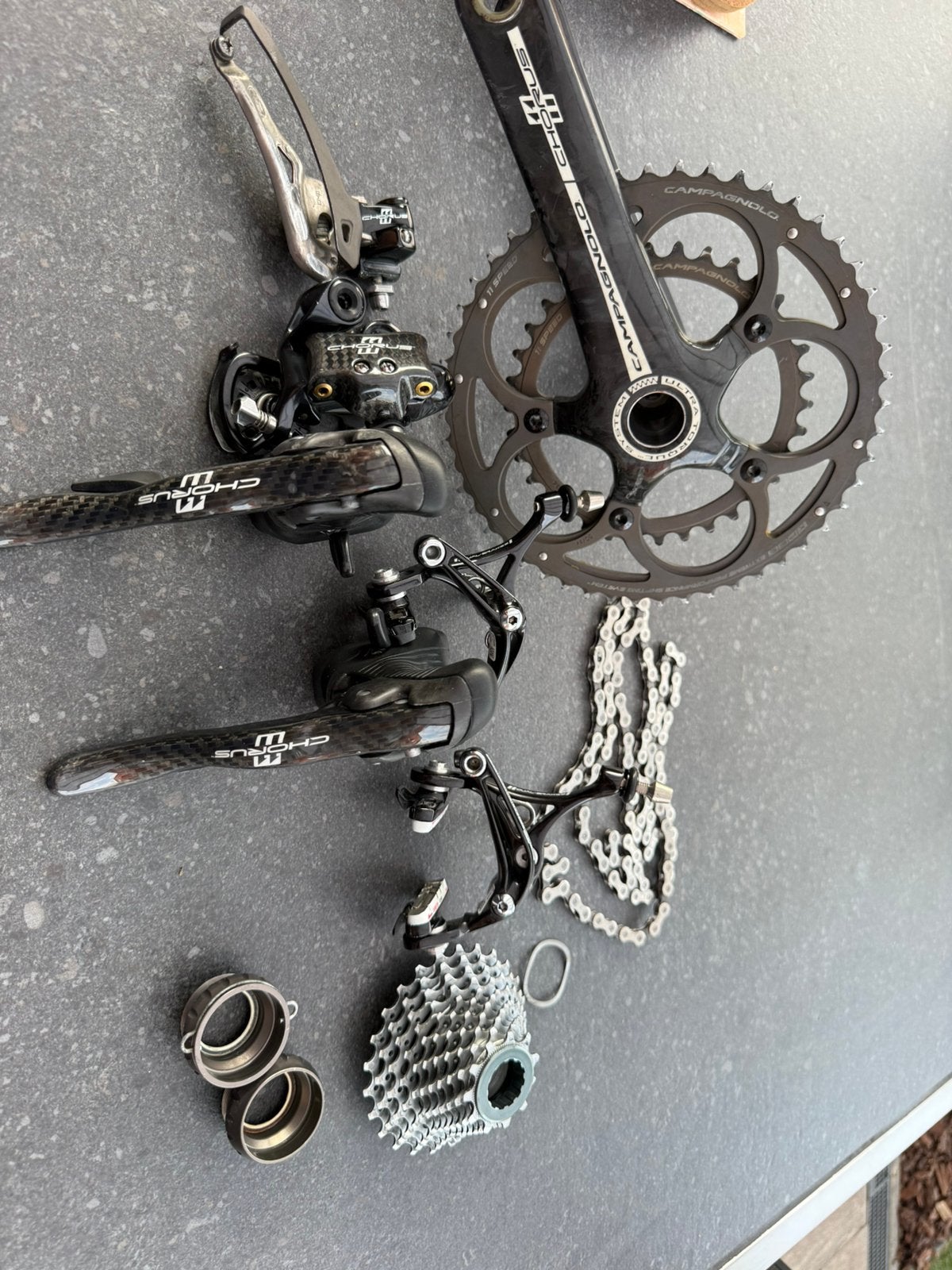 Groupe campagnolo chorus 11v carbon, Fietsen en Brommers, Fietsonderdelen, Ophalen of Verzenden, Zo goed als nieuw