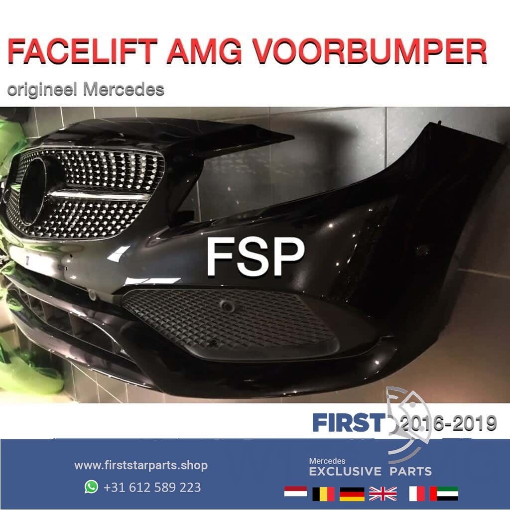 Mercedes A Klasse Facelift AMG Voorbumper 2018 zwart COMPLEE, Gebruikt, -, Voor, Ophalen of Verzenden
