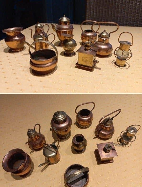 koperen miniatuur voorwerpen, Antiek en Kunst, Ophalen of Verzenden, Koper