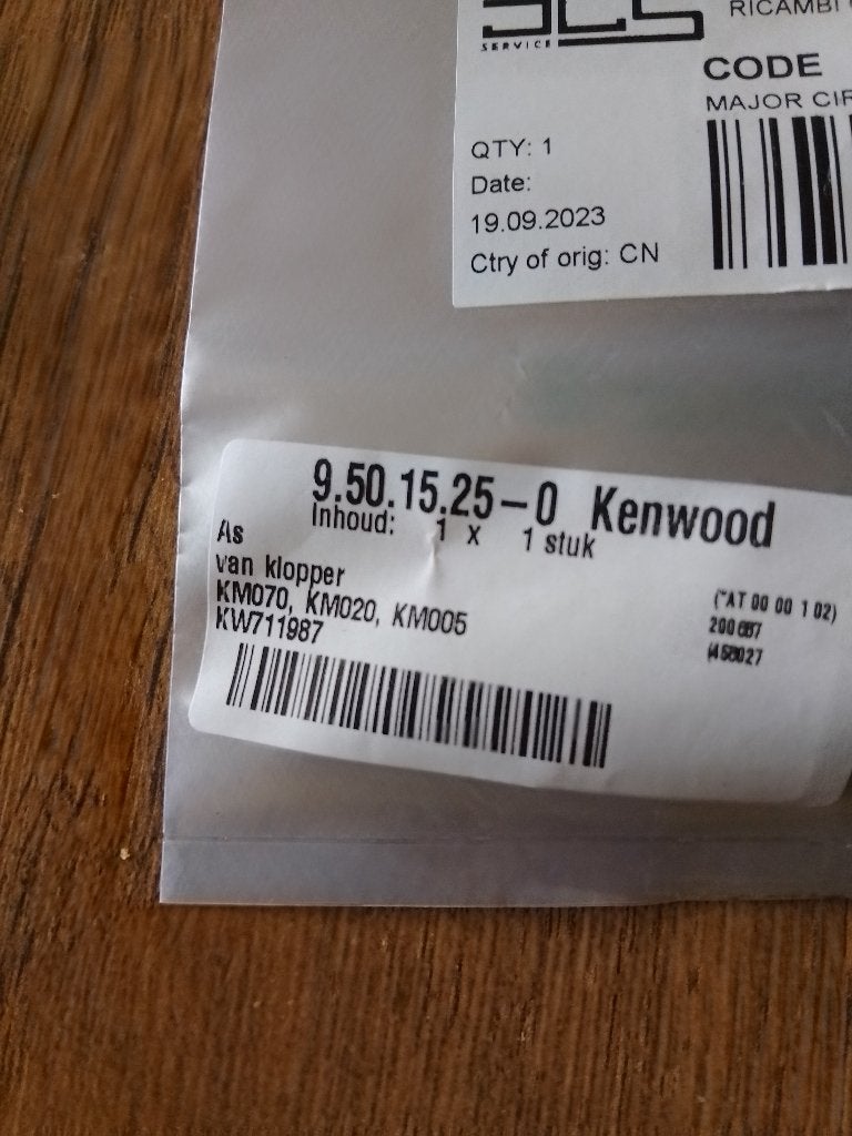 Koppelstuk Kenwood major, Elektronische apparatuur, Ophalen, 4 liter of meer, Nieuw, 3 snelheden of meer