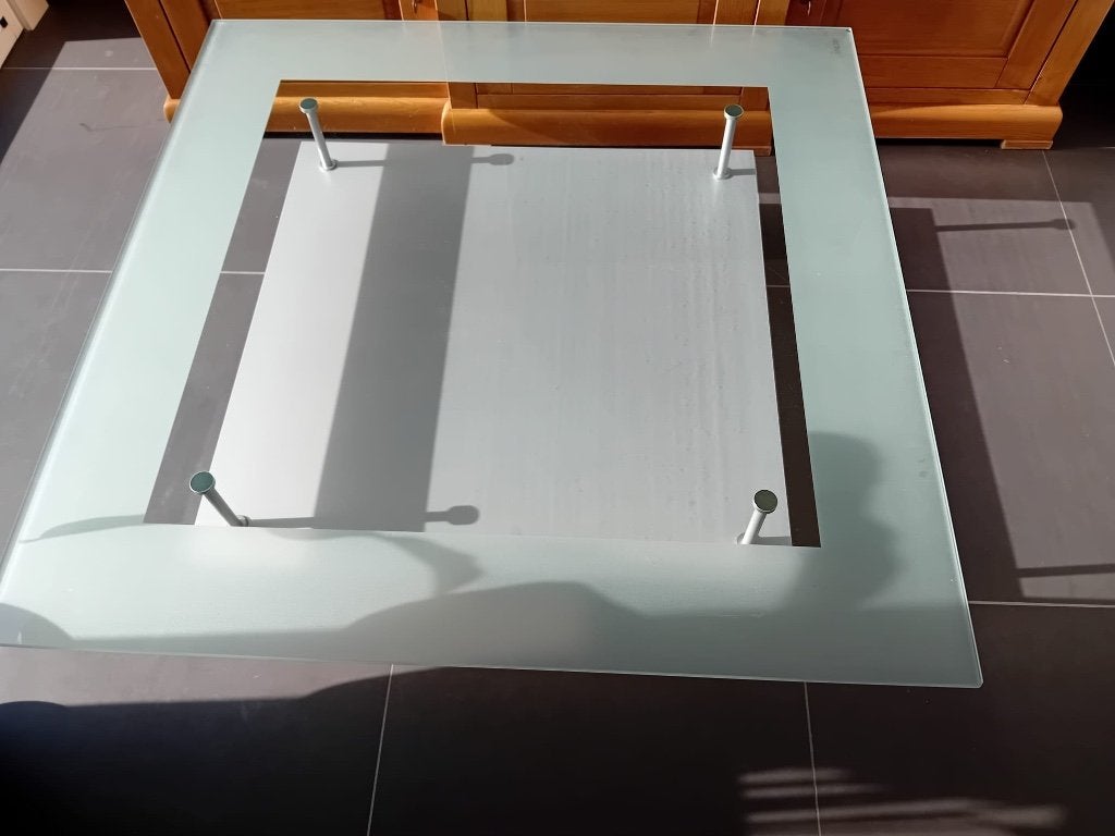 Salontafel, Huis en Inrichting, Tafels | Salontafels, Ophalen, Gebruikt, Vierkant, Glas
