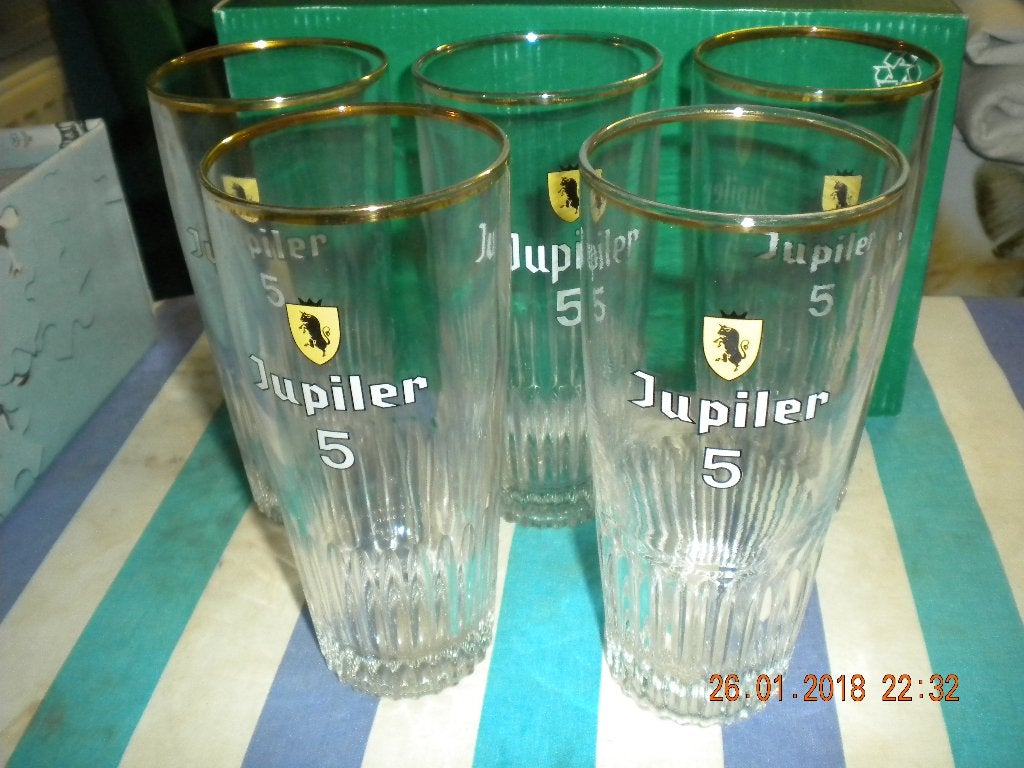 Bierglazen : Jupiler 5st., Ophalen, Glas of Glazen, Jupiler