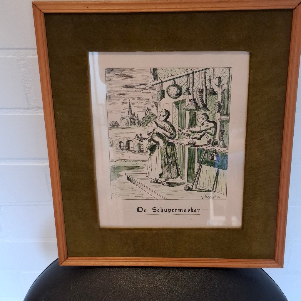 Gravure van J.Blommaert 1979, Encadré, 1950 - 1999, Enlèvement, 31 cm