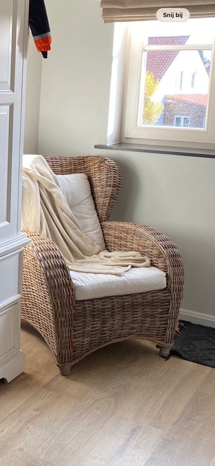 Rieten zetel, Huis en Inrichting, Fauteuils, Ophalen, Zo goed als nieuw