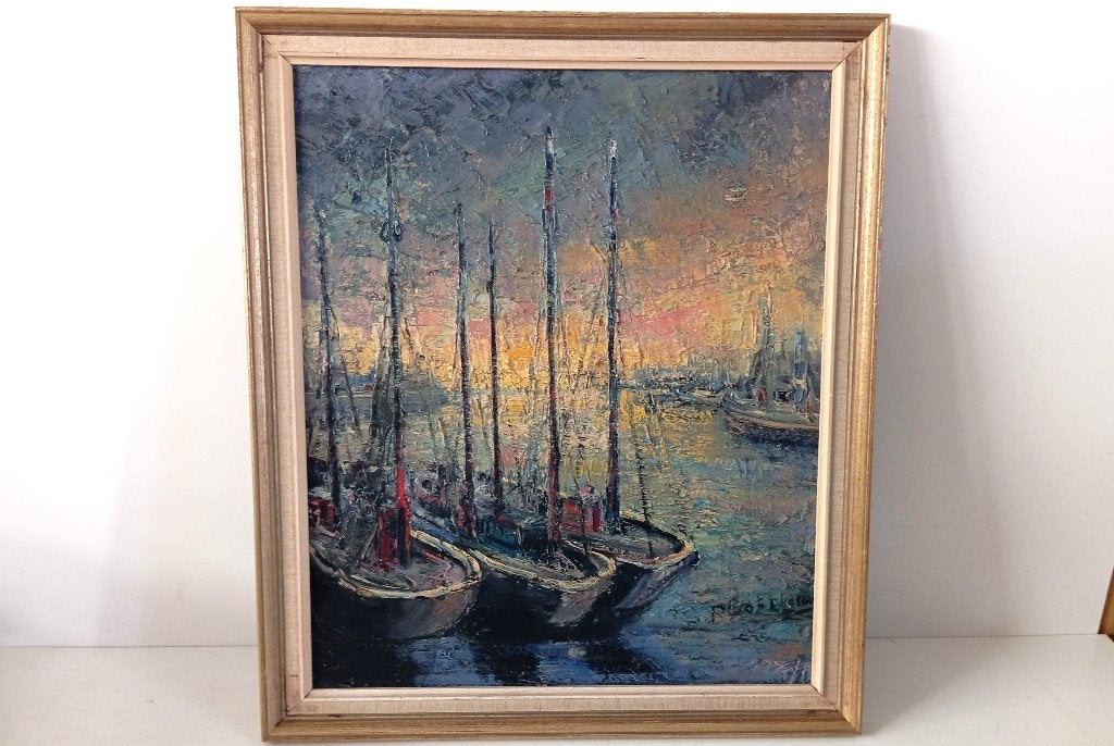 TABLEAU SIGNÉ IMPRESSIONNISTE MARITIME, Enlèvement ou Envoi