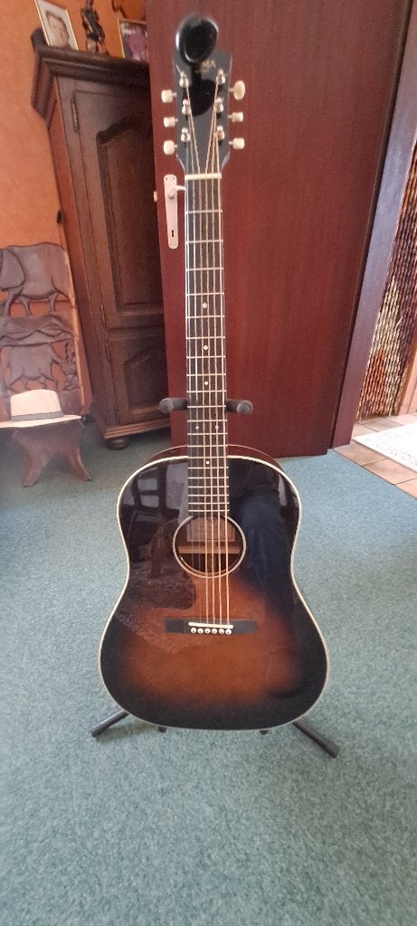 Gitaar Sigma JM-SG45 linkshandig, Ophalen, Zo goed als nieuw, Western- of Steelstringgitaar, Met koffer