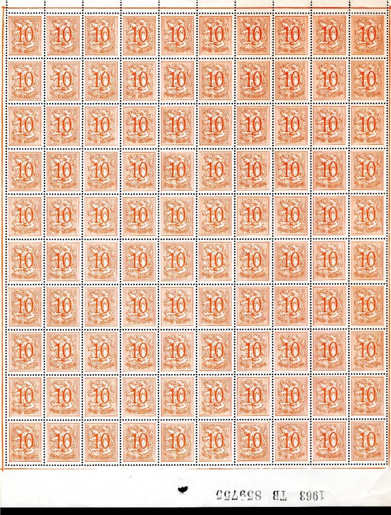 850 MNH 1951 - Cijfer op Heraldieke Leeuw (100 stuks), Ophalen of Verzenden, Postfris, Postfris
