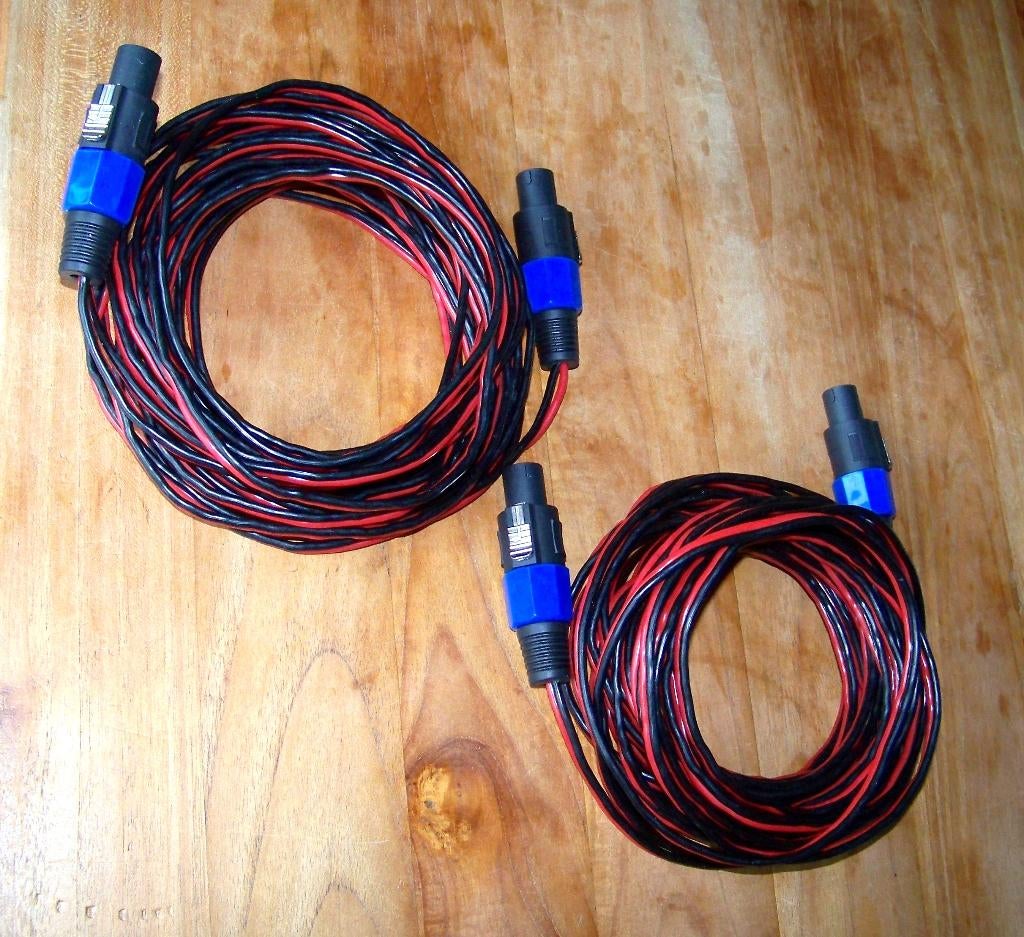 Luidsprekersnoeren 2x5 meter - 2x2,5mm rood/zwart, Muziek en Instrumenten, Ophalen of Verzenden, Zo goed als nieuw, Speaker of Versterker