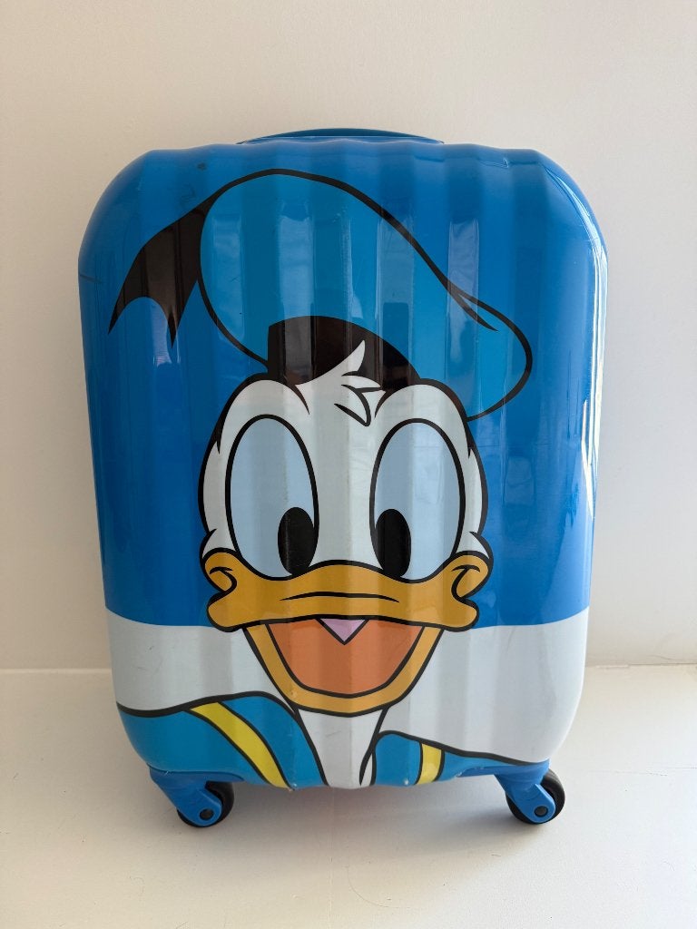 Samsonite valies trolley Donald Duck, Handtassen en Accessoires, Ophalen, Uitschuifbare handgreep, Gebruikt, Hard kunststof