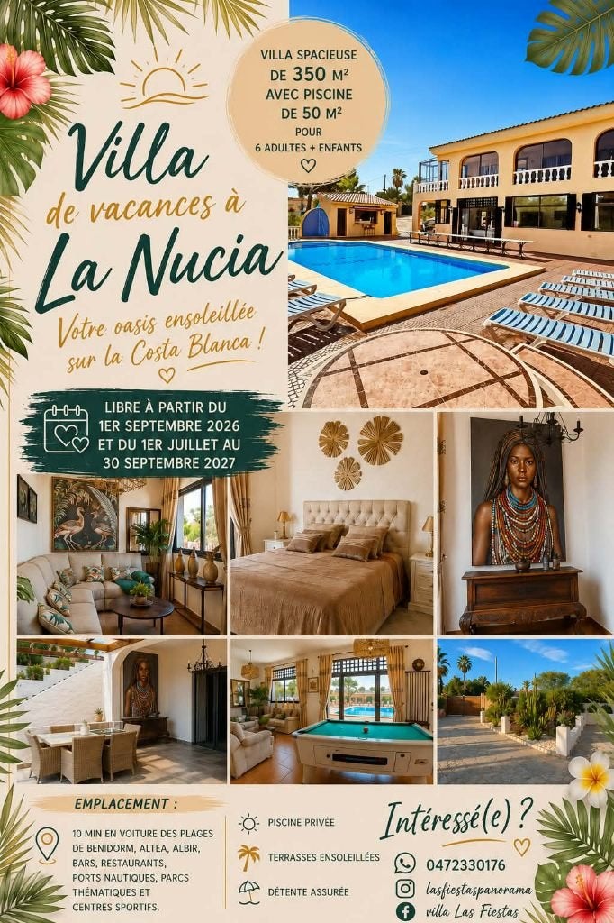 Te huur prachtige en ruime villa in Spanje, Immo, Huizen te huur, Provincie West-Vlaanderen, Vrijstaande woning, Direct bij eigenaar