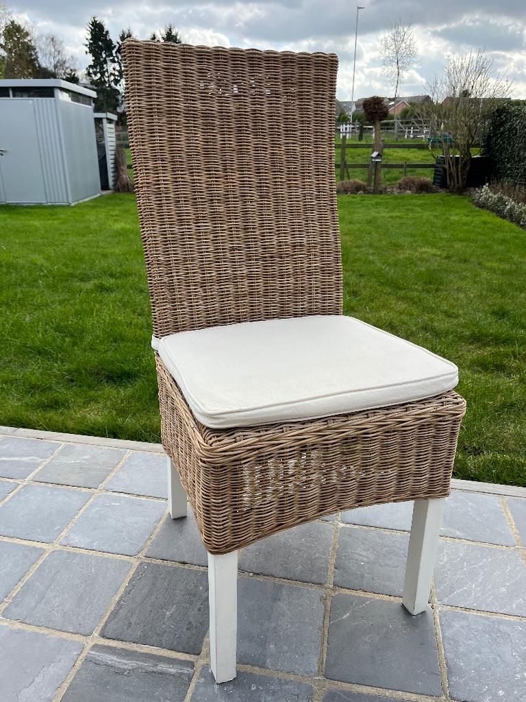 4 chaises en rotin, Osier ou Rotin, Autres couleurs, Comme neuf, Landelijk