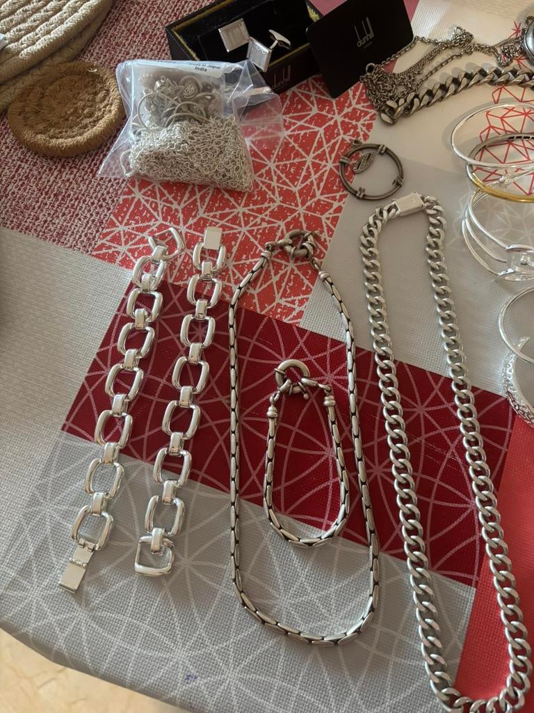 Lot bijoux argent massif 967 grammes, Enlèvement, Argent