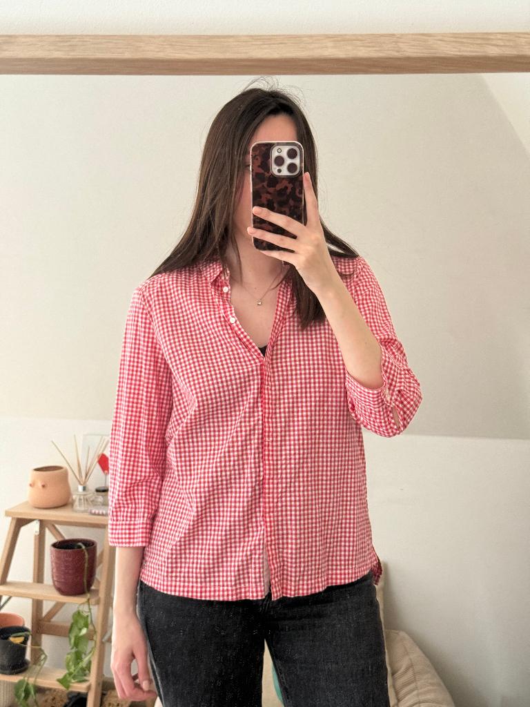 Chemise vichy rouge Esprit femme – coton chic taille 34, Kleding | Dames, Ophalen of Verzenden, Lange mouw, Maat 34 (XS) of kleiner