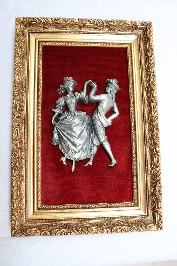 reliëfschilderij Etain du Prince - dansend koppel, Antiek en Kunst, Ophalen, Klassiek, Ingelijst, Portret of Personen