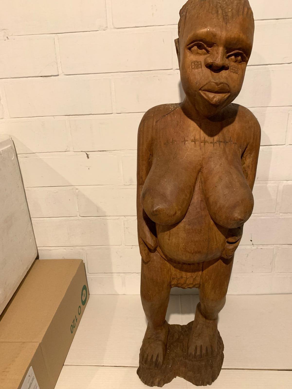 Beeld afrikaanse vrouw, Ophalen, 50 - 100 cm, Beeld, Hout