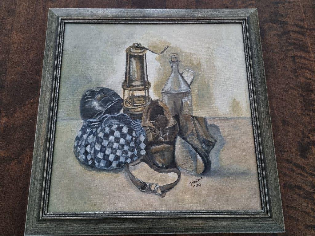 Mijnwerkers schilderij., Ophalen, Minder dan 50 cm, Oorspronkelijke maker, Zo goed als nieuw